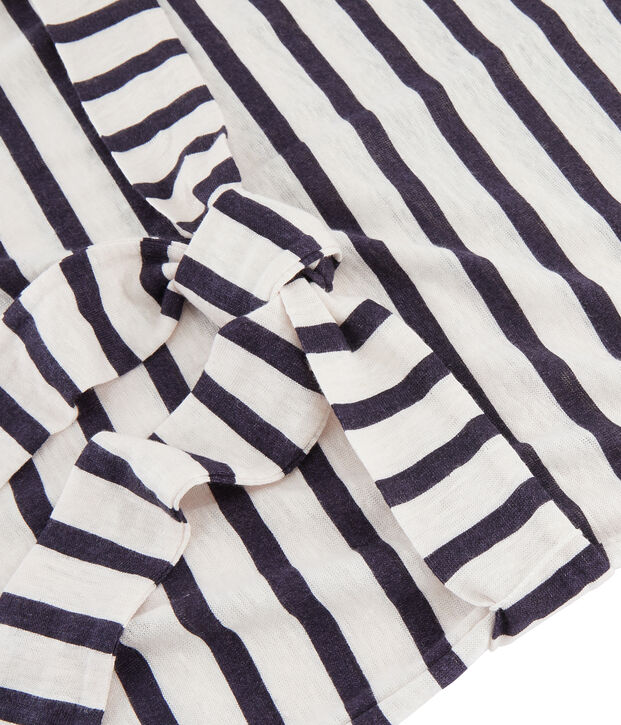 Leinenkleid f&uuml;r Damen weiss/blau