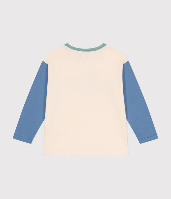 Langärmeliges Kinder-T-Shirt aus feinem Jersey für Jungen weiss AVALANCHE/ MULTICO