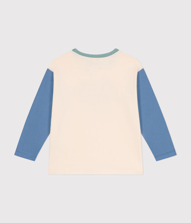 Lang&auml;rmeliges Kinder-T-Shirt aus feinem Jersey f&uuml;r Jungen naturfarben/vielfarbig