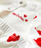 Dreiteiliges Baby-Set aus Bio-Baumwolle mit rotem Herzmuster weiss MARSHMALLOW/rot TERKUIT