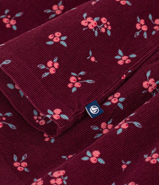 Lang&auml;rmelige Kinder-Bluse aus gemusterter Baumwolle rot/vielfarbig