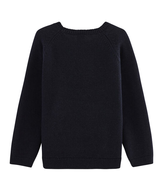 Kinder-Strickpullover aus Wolle und Baumwolle für Jungen blau SMOKING