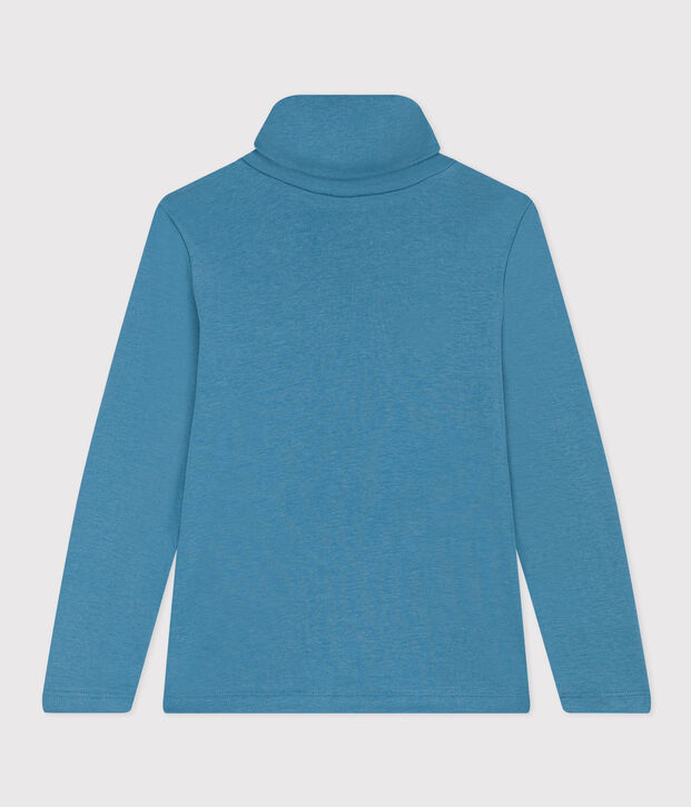 Kinder-Rollkragenshirt aus Baumwolle blau