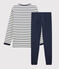 Kinderpyjama aus Baumwolle mit Matrosenmuster f&uuml;r Jungen weiss/blau