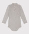 Langärmeliger Baby-Body aus Baumwolle mit Rollkragen grau CHATON CHINE