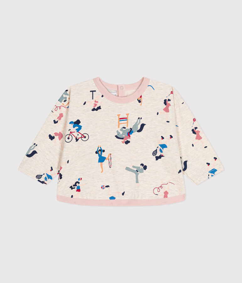 Lang&auml;rmeliges Baby T-Shirt aus feinem Jersey beige MONTELIMAR/weiss MULTICO