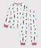 Kinder-Pyjama aus Molton mit Weihnachts-Motiv weiss/vielfarbig