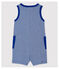 Gestreifter Baby-Kurzoverall aus Rippstrick für Jungen blau SURF/weiss MARSHMALLOW