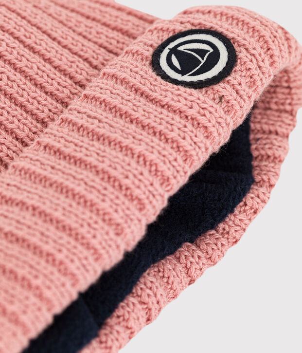 Baby-M&uuml;tzchen mit Fleece-F&uuml;tterung rosa