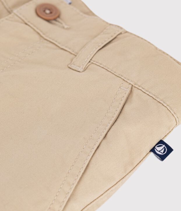 Kinder-Bermudashorts aus einfarbiger Baumwolle beige