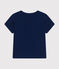 Kurzärmeliges Baby-T-Shirt aus geflammtem Jersey blau MEDIEVAL