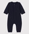 Langer unifarbener Baby-Overall aus Bio-Doppeljersey blau SMOKING