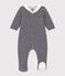 Baby-Pyjama aus Nicki mit Ringelstreifen blau SMOKING/weiss MARSHMALLOW