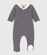 Baby-Pyjama aus Nicki mit Ringelstreifen