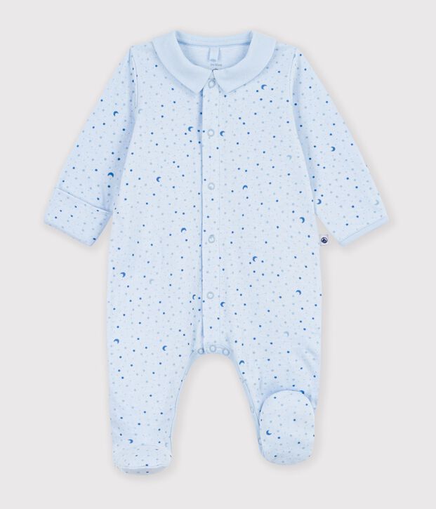 Strampler aus Doppeljersey mit Sternmotiv blau/vielfarbig
