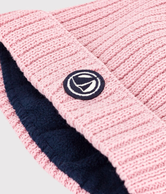 Baby-Strickmütze mit Fleece-Futter rosa CHARME