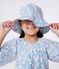 Capeline enfant fille en popeline imprimé blau MARSHMALLOW/ PORCELANA