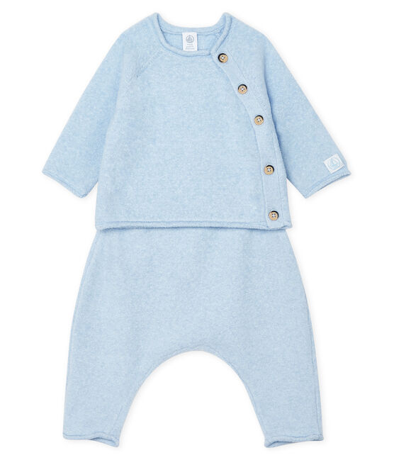 2-teiliges Baby-Set aus Baumwolle, Merinowolle und Polyester blau TOUDOU