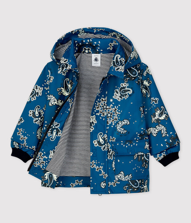 KLASSISCHE BABY-REGENJACKE AUS RECYCELTEM MATERIAL blau/vielfarbig