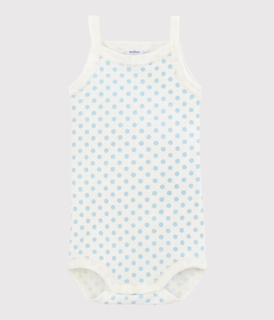 Baby-Trägerbody Mädchen weiss MARSHMALLOW/blau JASMIN