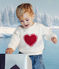 Baby-Sweatshirt aus Baumwolle mit Herzmotiv naturfarben MILK