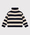 Strickpullover aus Wolle und Baumwolle für Kinder/Jungen blau SMOKING/ AVALANCHE