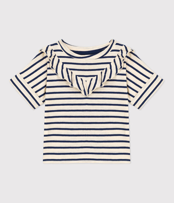 Kurzärmeliges Kinder-T-Shirt aus Baumwolle für Mädchen weiss AVALANCHE/ MEDIEVAL