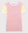 Klassisches Damen-T-Shirt aus gestreifter Baumwolle rosa GRETEL/weiss MARSHMALLOW