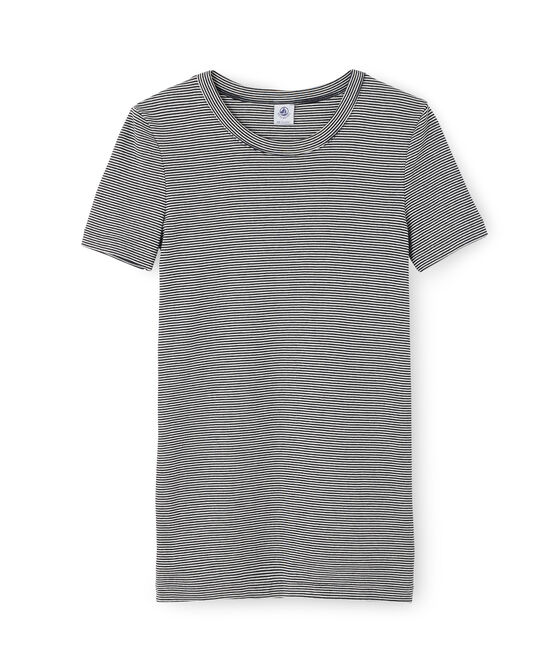 Emblematisches kurzärmliges T-Shirt für Damen blau SMOKING/weiss MARSHMALLOW