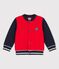Baby-Teddy aus Molton. rot PEPS/blau SMOKING