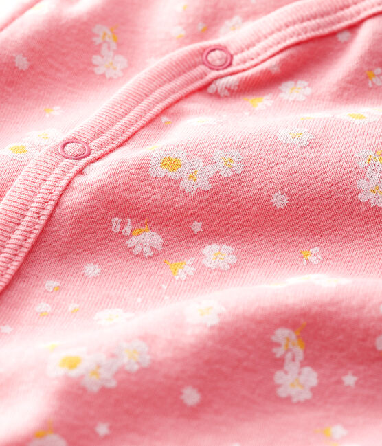 Baby-Strampler aus Baumwolle mit Kirschblüten-Motiv für Mädchen rosa GRETEL/weiss MULTICO