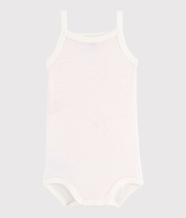 Baby-Tr&auml;gerbody M&auml;dchen weiss/rosa