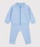 Baby-Set Sweatshirt und Hose aus einfarbiger Baumwolle blau FLO
