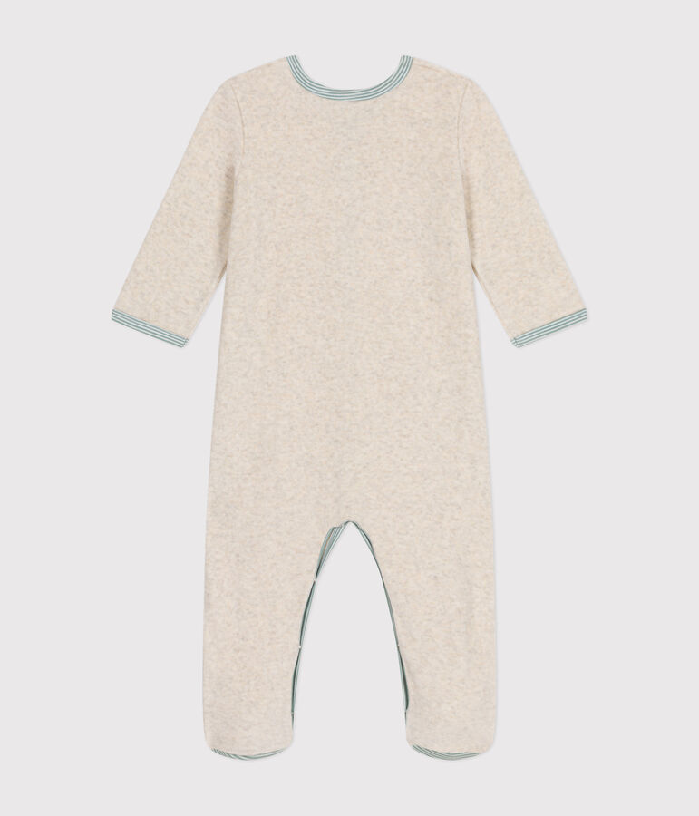 Baby-Strampler aus Samt beige