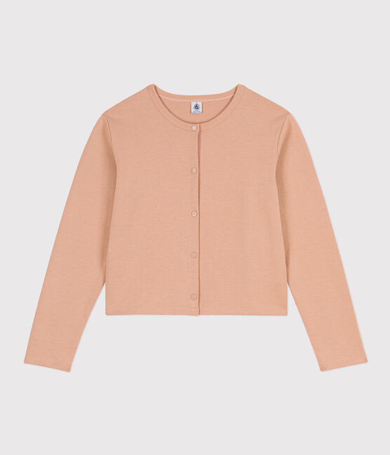 Damen-Cardigan aus dicker Baumwolle mit Druckknöpfen beige VINTAGE