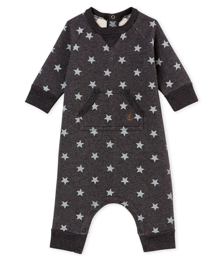 Langer Baby Jungen Overall mit Print schwarz CITY/grau GRIS