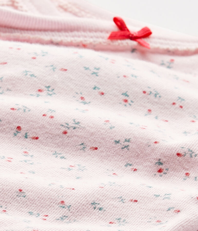 Lang&auml;rmeliger Baby-M&auml;dchen-Wickelbody mit Print rosa/vielfarbig