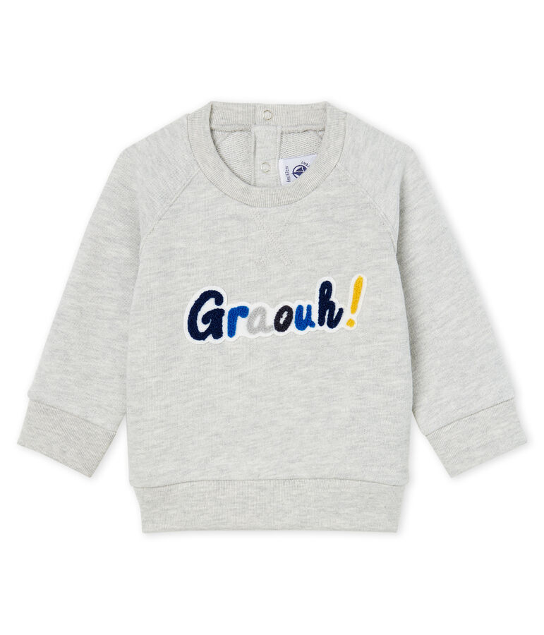 Baby-Sweatshirt aus Molton f&uuml;r Jungen grau BELUGA CHINE CN