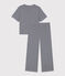 Damenpyjama aus Baumwolle, mit Ringelstreifen blau SMOKING/weiss MARSHMALLOW