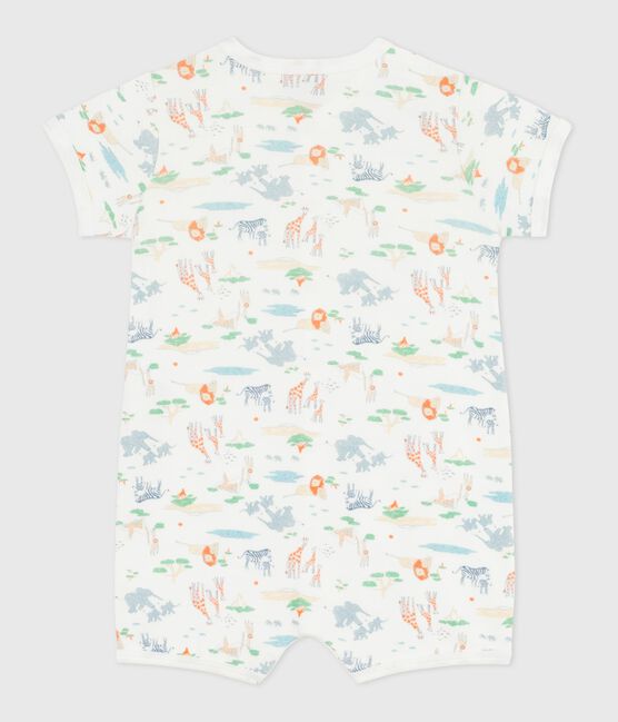 Baby-Kurzoverall aus Baumwolle mit Tiermotiven weiss MARSHMALLOW/weiss MULTICO