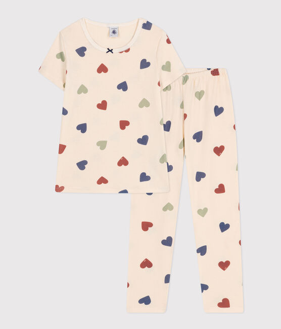Kinderpyjama aus Baumwolle mit Herzmotiv weiss AVALANCHE/ MULTICO