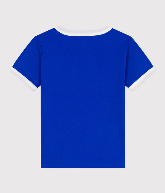 Bedrucktes Kinder-T-Shirt aus Baumwolle für Jungen blau PERSE/weiss MARSHMALLOW