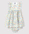Babykleid mit Bloomers aus Popeline und mit Blumenmuster weiss MARSHMALLOW/weiss MULTICO