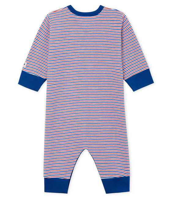 Baby-Strampler ohne Füße aus Rippstrick für Jungen weiss MARSHMALLOW/weiss MULTICO