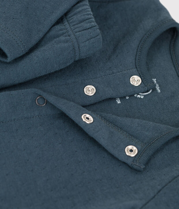 Zweiteiliges Baby-Set aus unifarbenem Bio-Doppeljersey grau