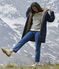 Damenparka mit Sherpafutter. blau SMOKING