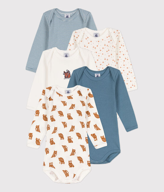 5er-Set langärmelige Baby-Bodys aus Baumwolle mit Eulenmotiv variante 1