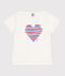 Kurzärmeliges Kinder T-Shirt aus Baumwolle mit Herzmotiv weiss MARSHMALLOW
