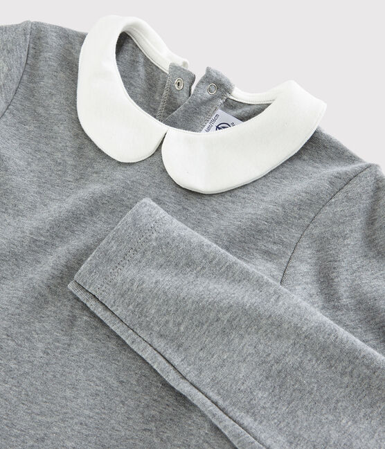 Langärmeliges Kinderkleid für Mädchen grau SUBWAY CHINE