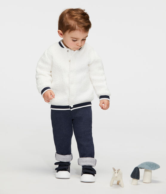 Unisex-Baby-Cardigan aus Sherpa in Schaffelloptik weiss MARSHMALLOW